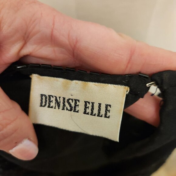 Denise Elle SILK BEADED & SEQUIN Blouse VINTAGE EUC SZ L - Picture 4 of 9